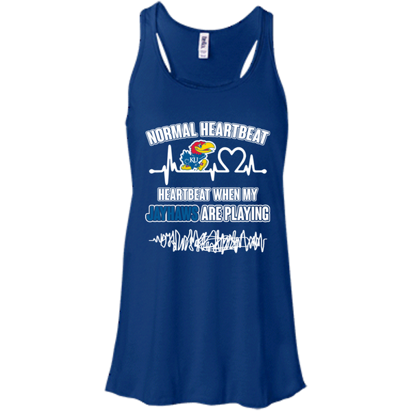 Kansas Jayhawks T shirts Heartbeat When My Jayhawks Playing Hoodies Sweatshirts