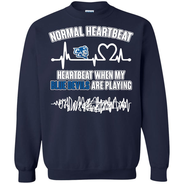 Central Connecticut State Blue Devils T shirts Heartbeat When My Blue Devils Playing Hoodies Sweatshirts