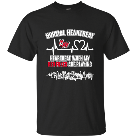 Marist Red Foxes T shirts Heartbeat When My Red Foxes  Playing Hoodies Sweatshirts