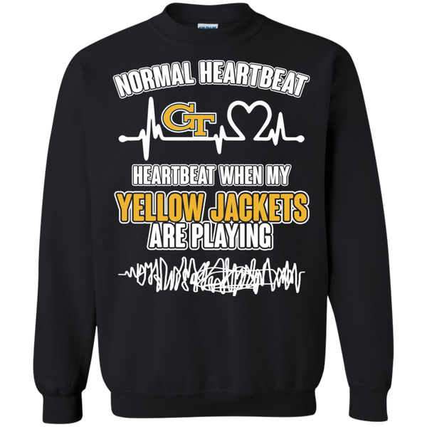 Georgia Tech Yellow Jackets T shirts Heartbeat When My Yellow Jackets Playing Hoodies Sweatshirts