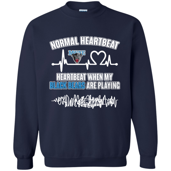 Maine Black Bears T shirts Heartbeat When My Black Bears Playing Hoodies Sweatshirts