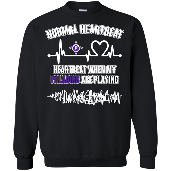 Furman Paladins T shirts Heartbeat When My Paladins Playing Hoodies Sweatshirts