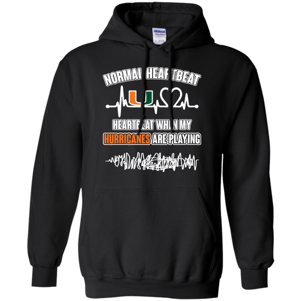Miami FL Hurricanes T shirts Heartbeat When My Hurricanes  Playing Hoodies Sweatshirts