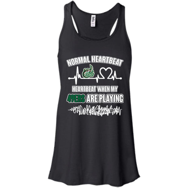 Charlotte 49ERS T shirts Heartbeat When My 49ERS Playing Hoodies Sweatshirts