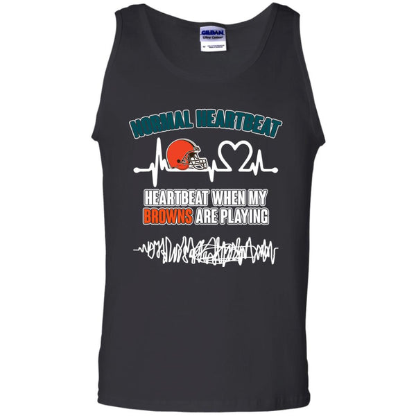 Cleveland Browns T shirts Heartbeat When My Browns Playing Hoodies Sweatshirts