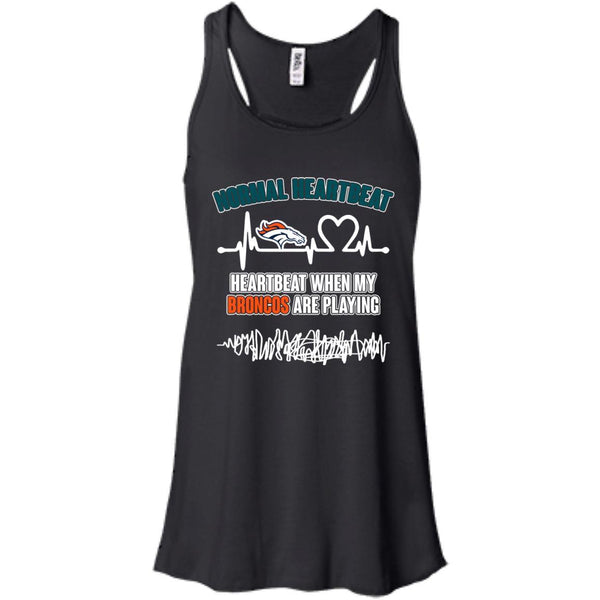 Denver Broncos T shirts Heartbeat When My Broncos Playing Hoodies Sweatshirts