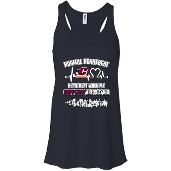 Central Michigan Chippewas T shirts Heartbeat When My Chippewas Playing Hoodies Sweatshirts