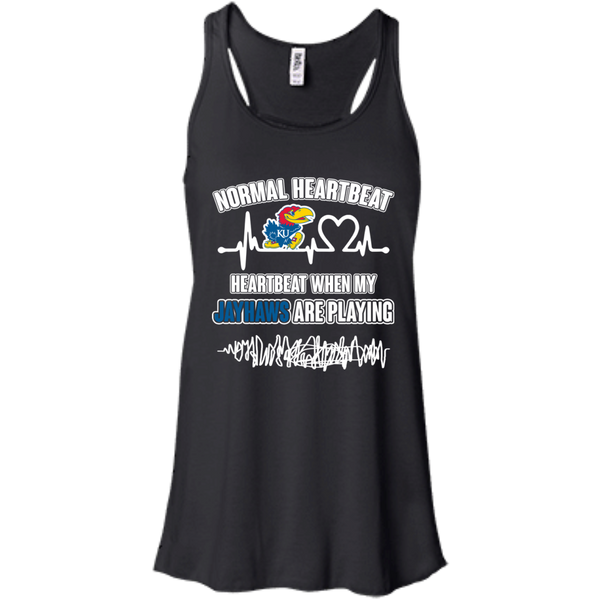 Kansas Jayhawks T shirts Heartbeat When My Jayhawks Playing Hoodies Sweatshirts