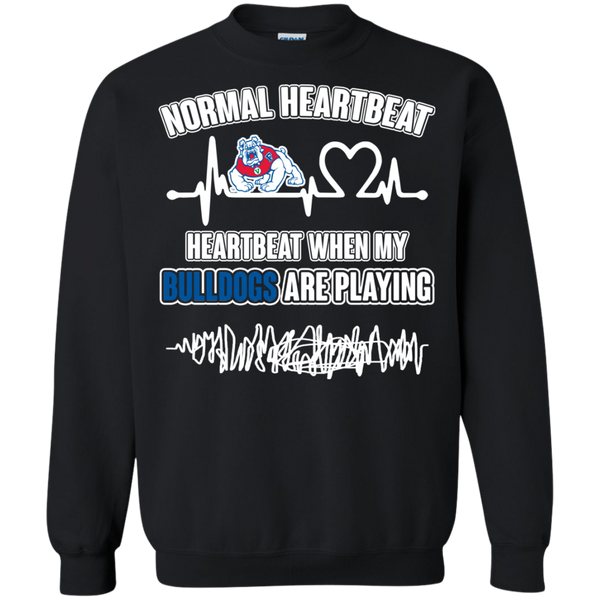 Fresno State Bulldogs T shirts Heartbeat When My Bulldogs Playing Hoodies Sweatshirts