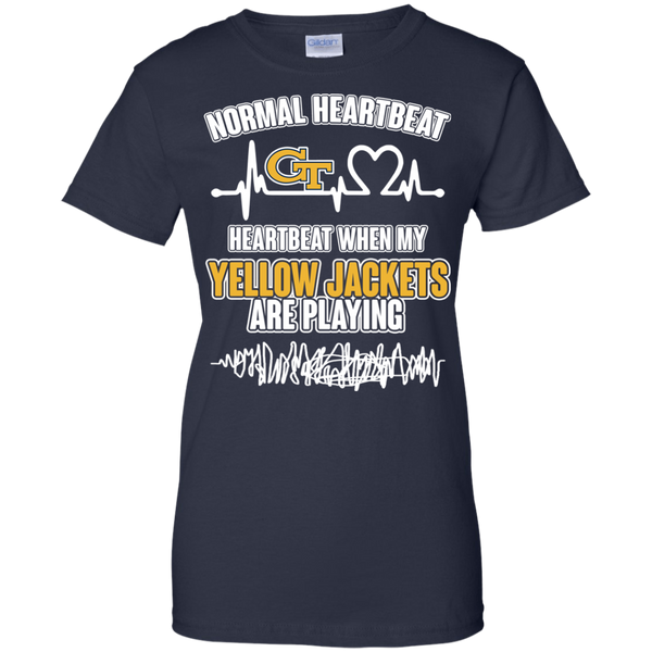 Georgia Tech Yellow Jackets T shirts Heartbeat When My Yellow Jackets Playing Hoodies Sweatshirts