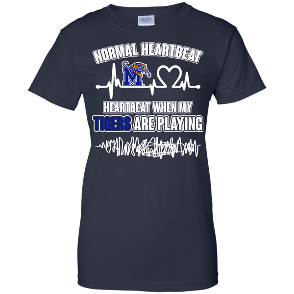 Memphis Tigers T shirts Heartbeat When My Tigers  Playing Hoodies Sweatshirts