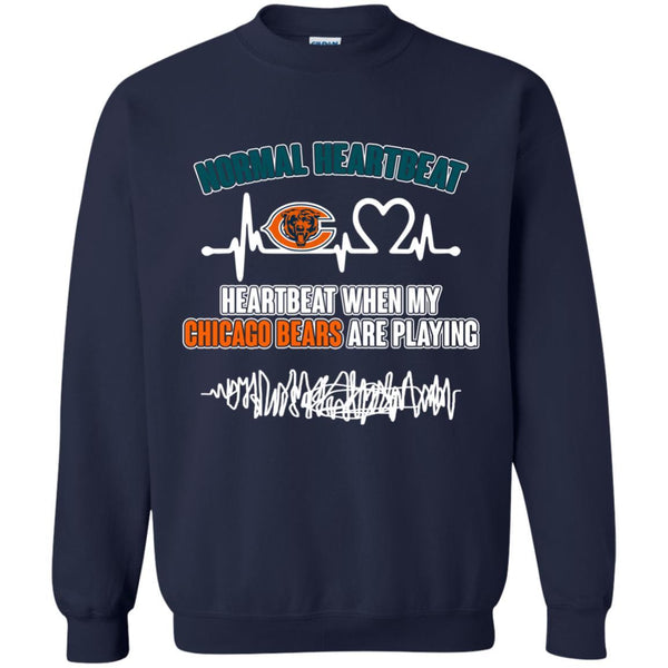 Chicago Bears T shirts Heartbeat When My Chicago Bears Playing Hoodies Sweatshirts