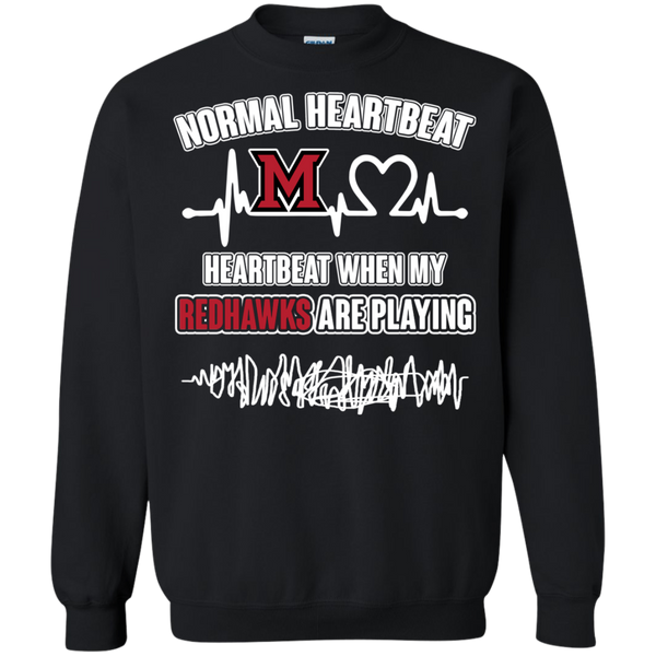 Miami RedHawks T shirts Heartbeat When My RedHawks Playing Hoodies Sweatshirts