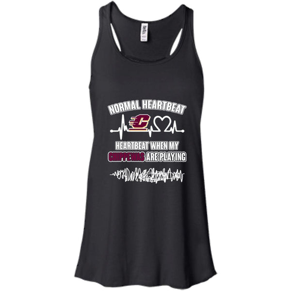 Central Michigan Chippewas T shirts Heartbeat When My Chippewas Playing Hoodies Sweatshirts