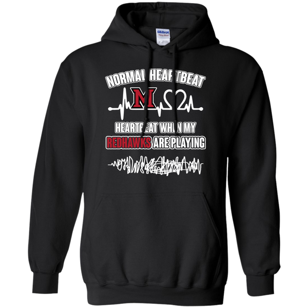 Miami RedHawks T shirts Heartbeat When My RedHawks Playing Hoodies Sweatshirts