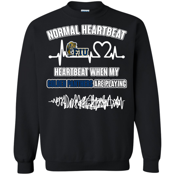 FIU Golden Panthers T shirts Heartbeat When My Panthers Playing Hoodies Sweatshirts