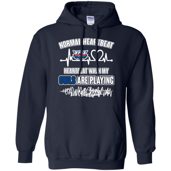 Florida Atlantic Owls T shirts Heartbeat When My Owls Playing Hoodies Sweatshirts