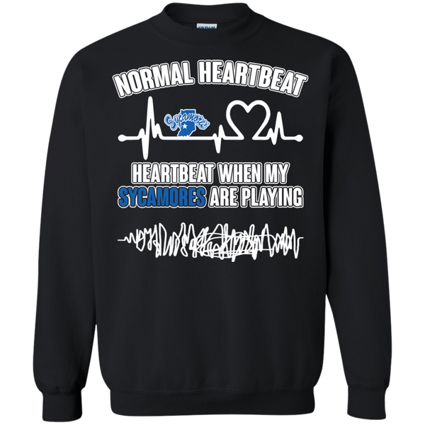 Indiana State Sycamores T shirts Heartbeat When My Sycamores Playing Hoodies Sweatshirts