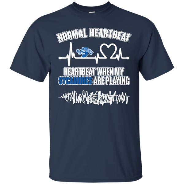 Indiana State Sycamores T shirts Heartbeat When My Sycamores Playing Hoodies Sweatshirts