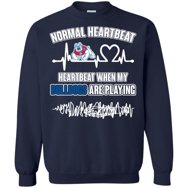 Fresno State Bulldogs T shirts Heartbeat When My Bulldogs Playing Hoodies Sweatshirts