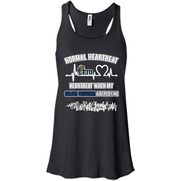 FIU Golden Panthers T shirts Heartbeat When My Panthers Playing Hoodies Sweatshirts