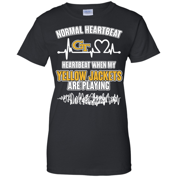 Georgia Tech Yellow Jackets T shirts Heartbeat When My Yellow Jackets Playing Hoodies Sweatshirts