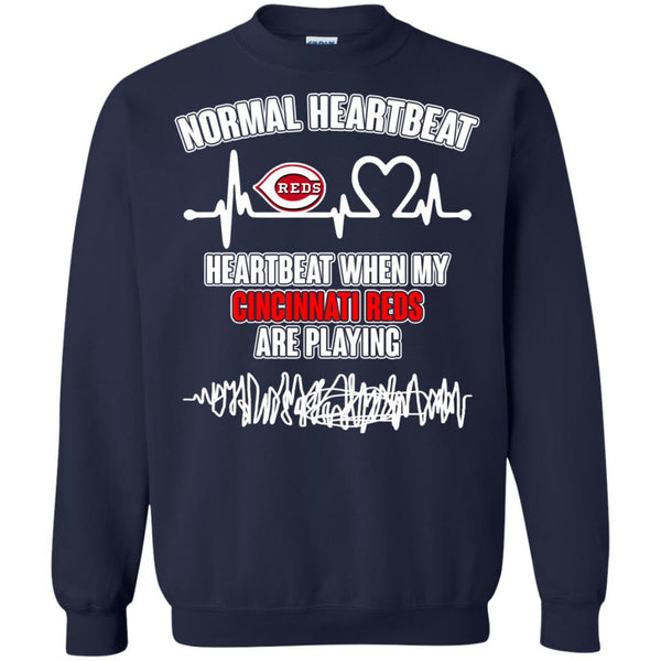 Cincinnati Reds T shirts Heartbeat When My Cincinnati Reds Playing Hoodies Sweatshirts