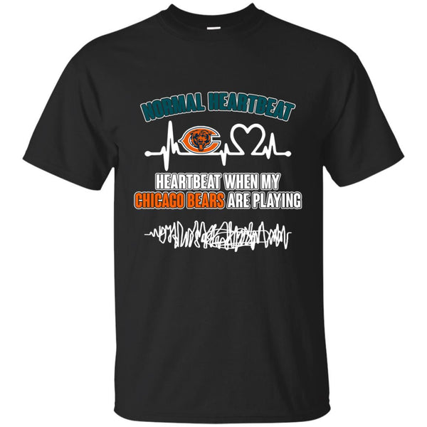 Chicago Bears T shirts Heartbeat When My Chicago Bears Playing Hoodies Sweatshirts