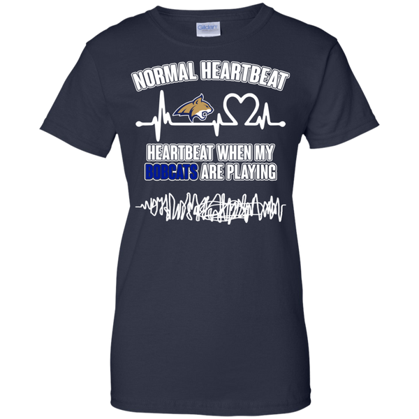 Montana State Bobcats T shirts Heartbeat When My Bobcats Playing Hoodies Sweatshirts