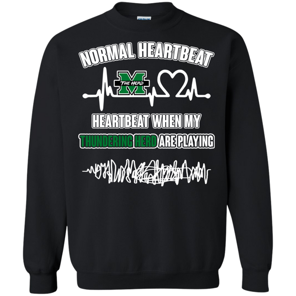 Marshall Thundering Herd T shirts Heartbeat When My Thundering Herd Playing Hoodies Sweatshirts