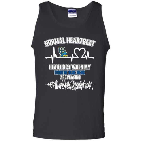 Delaware Fightin' Blue Hens T shirts Heartbeat When My Fightin' Blue Hens Playing Hoodies Sweatshirts