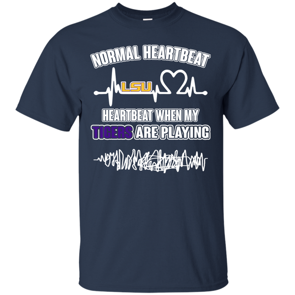 LSU Tigers T shirts Heartbeat When My Tigers Playing Hoodies Sweatshirts