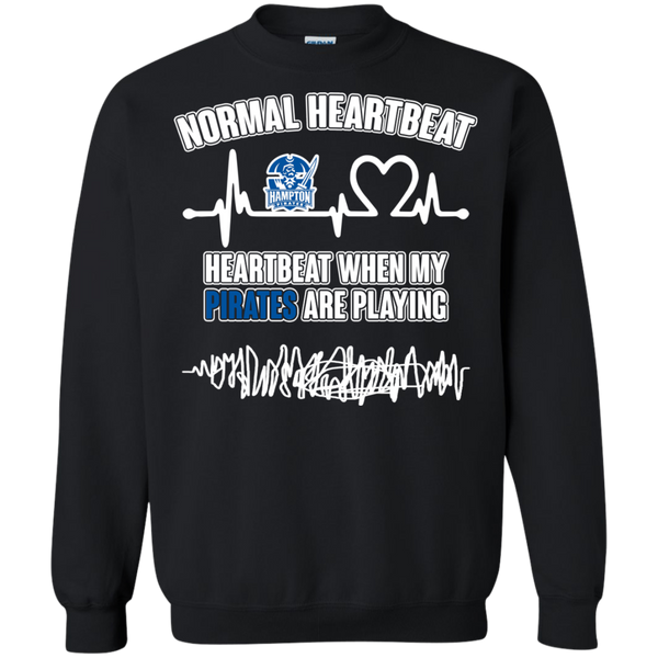 Hampton Pirates T shirts Heartbeat When My Pirates Playing Hoodies Sweatshirts
