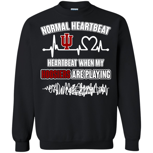 Indiana Hoosiers T shirts Heartbeat When My Hoosiers Playing Hoodies Sweatshirts