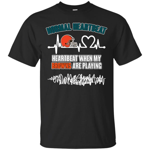 Cleveland Browns T shirts Heartbeat When My Browns Playing Hoodies Sweatshirts