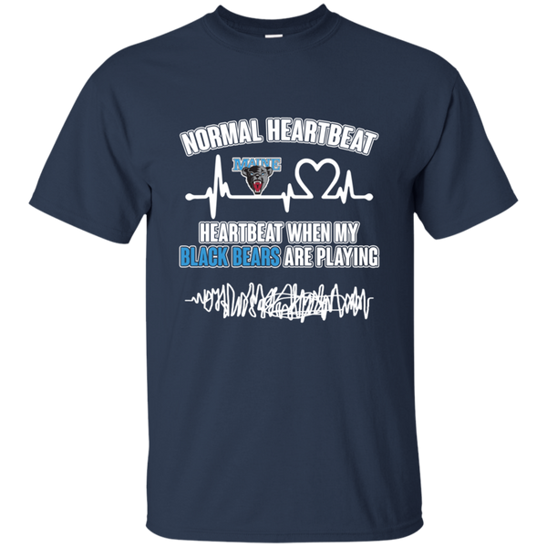 Maine Black Bears T shirts Heartbeat When My Black Bears Playing Hoodies Sweatshirts