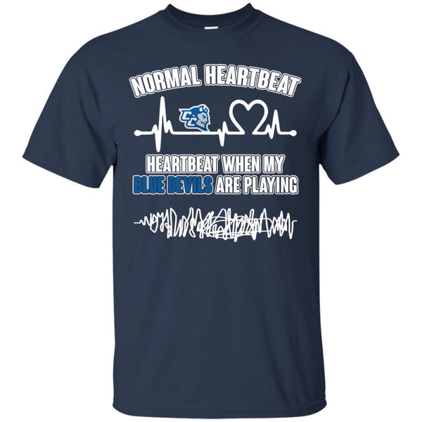 Central Connecticut State Blue Devils T shirts Heartbeat When My Blue Devils Playing Hoodies Sweatshirts