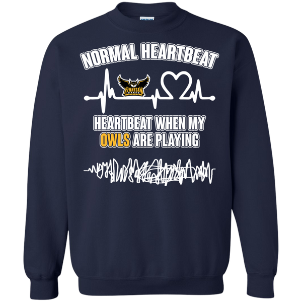 Kennesaw State Owls T shirts Heartbeat When My Owls Playing Hoodies Sweatshirts