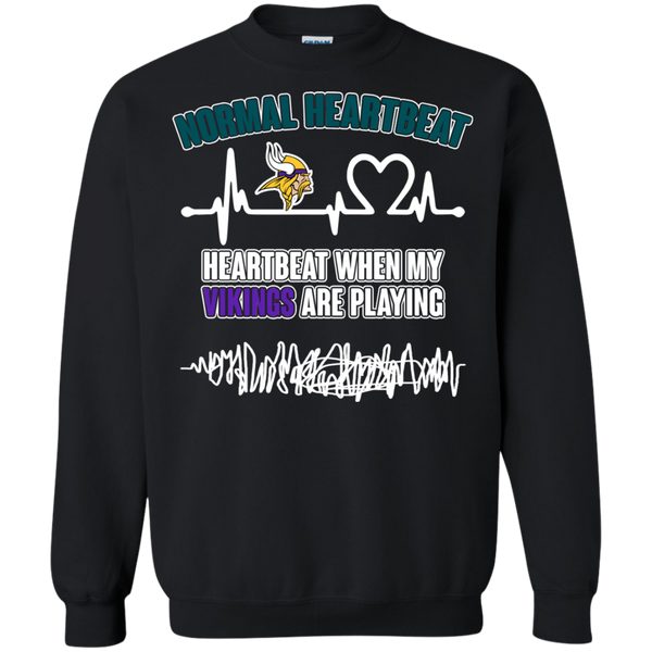 Minnesota Vikings T shirts Heartbeat When My Vikings Playing Hoodies Sweatshirts