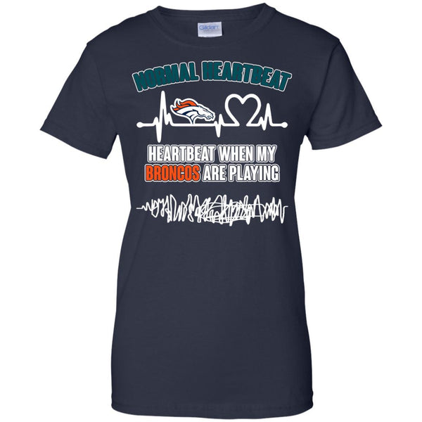 Denver Broncos T shirts Heartbeat When My Broncos Playing Hoodies Sweatshirts