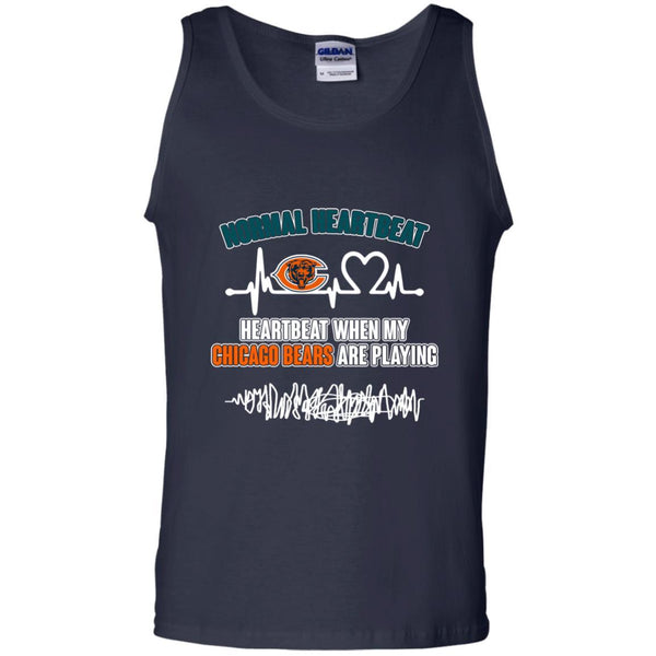 Chicago Bears T shirts Heartbeat When My Chicago Bears Playing Hoodies Sweatshirts