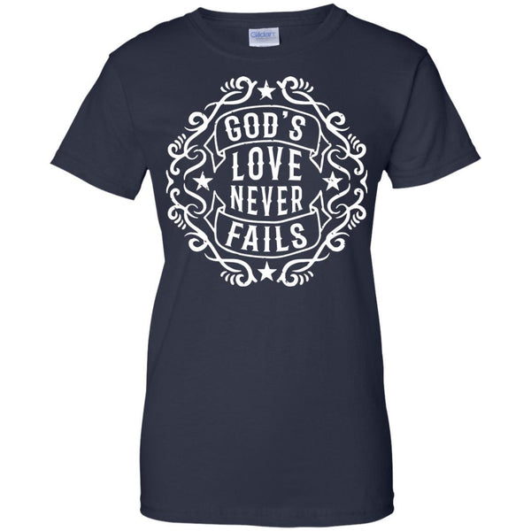 Christian Jesus T shirts God's Love Never Fails Hoodies Sweatshirts