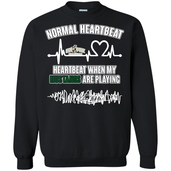 Calpoly Mustangs T shirts Heartbeat When My Mustangs Playing Hoodies Sweatshirts