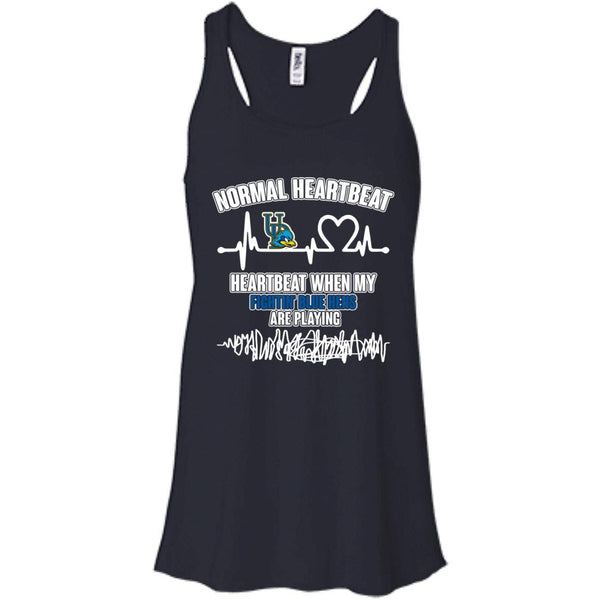 Delaware Fightin' Blue Hens T shirts Heartbeat When My Fightin' Blue Hens Playing Hoodies Sweatshirts