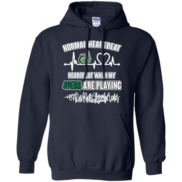 Charlotte 49ERS T shirts Heartbeat When My 49ERS Playing Hoodies Sweatshirts