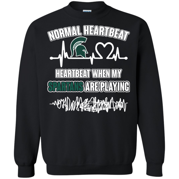 Michigan State Spartans T shirts Heartbeat When My Spartans Playing Hoodies Sweatshirts