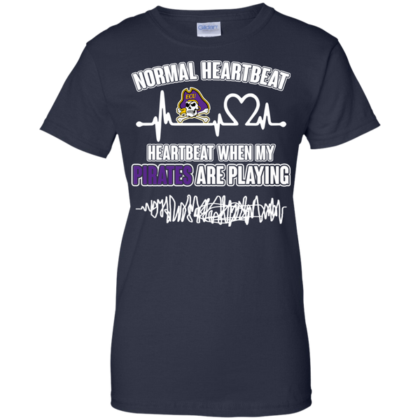 East Carolina Pirates T shirts Heartbeat When My Pirates  Playing Hoodies Sweatshirts