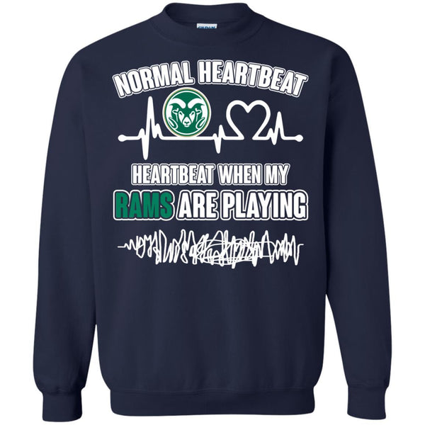 Colorado State Rams T shirts Heartbeat When My Rams Playing Hoodies Sweatshirts
