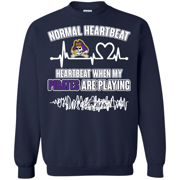 East Carolina Pirates T shirts Heartbeat When My Pirates  Playing Hoodies Sweatshirts