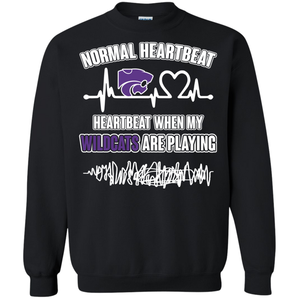 Kansas State Wildcats T shirts Heartbeat When My Wildcats Playing Hoodies Sweatshirts